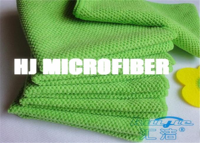 Πράσινο Jacquard μαργαριταριών πολυεστέρα/πολυαμιδίων μεγάλο καθαρίζοντας ύφασμα Microfiber σχεδίων με την ισχυρή απορρόφηση
